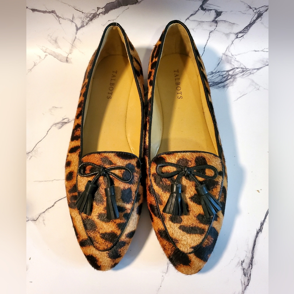 Talbot's Tassel Driving Flat Leopard 10M Like New